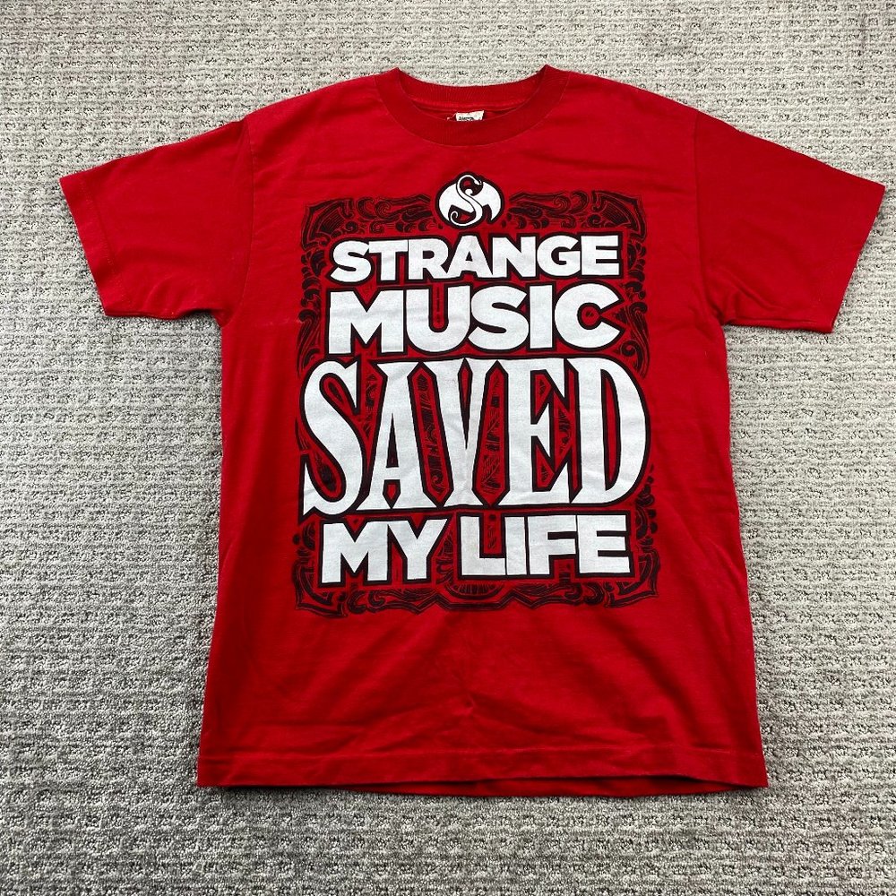 Alstyle Shirt Men Medium M Red Strange Music Saved My Life Graphic T-Shirt